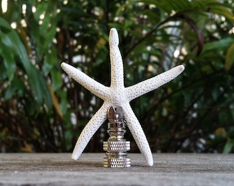 Lamp Finial, Starfish, Off White