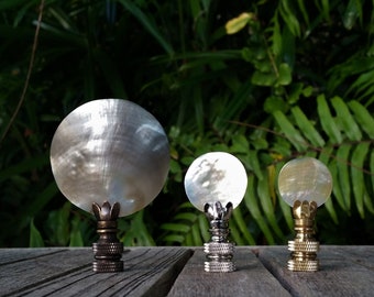 Shell Lamp Finial, Black, Pearl, Golden Iridescent