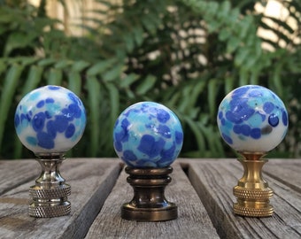 Blue Speckled Lamp Finial