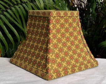 Embroidered Lamp Shade, Olive Green Lampshade