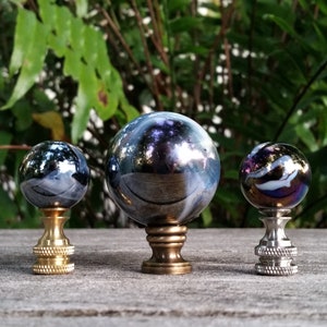 Brown Lamp Finial, Pearl