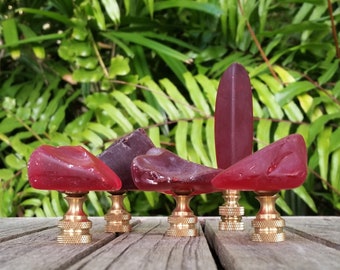 Cherry or Deep Red Lamp Finial, Sea Glass