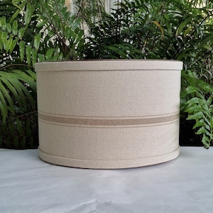 Abat-jour, sachet grain taupe naturel, abat-jour tambour
