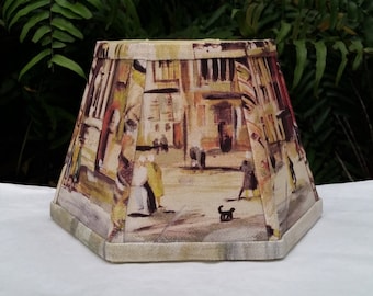 Venice Painting Lamp Shade Hexagon, Table Lamp