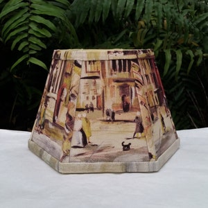 Venice Painting Lamp Shade Hexagon, Table Lamp