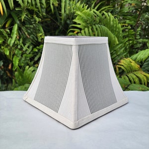 Gray White Square Bell Frame Lampshade Table Lamp