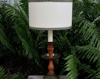 Vintage Spindle Lamp,  New Lampshade