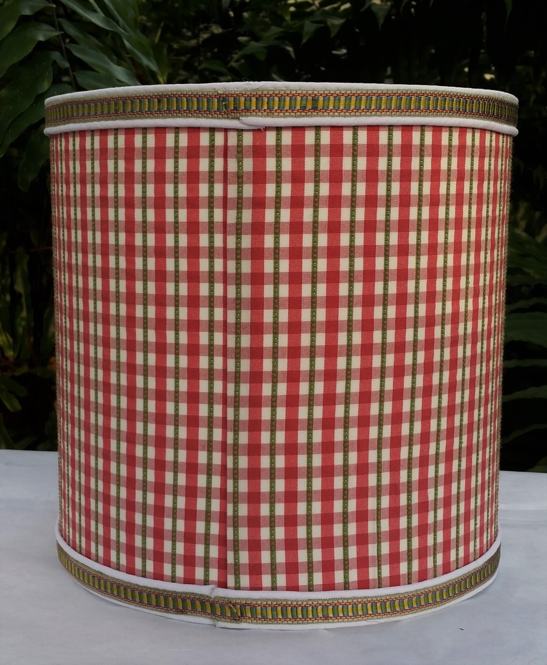 Red Plaid Lampshade Drum Lamp Shade