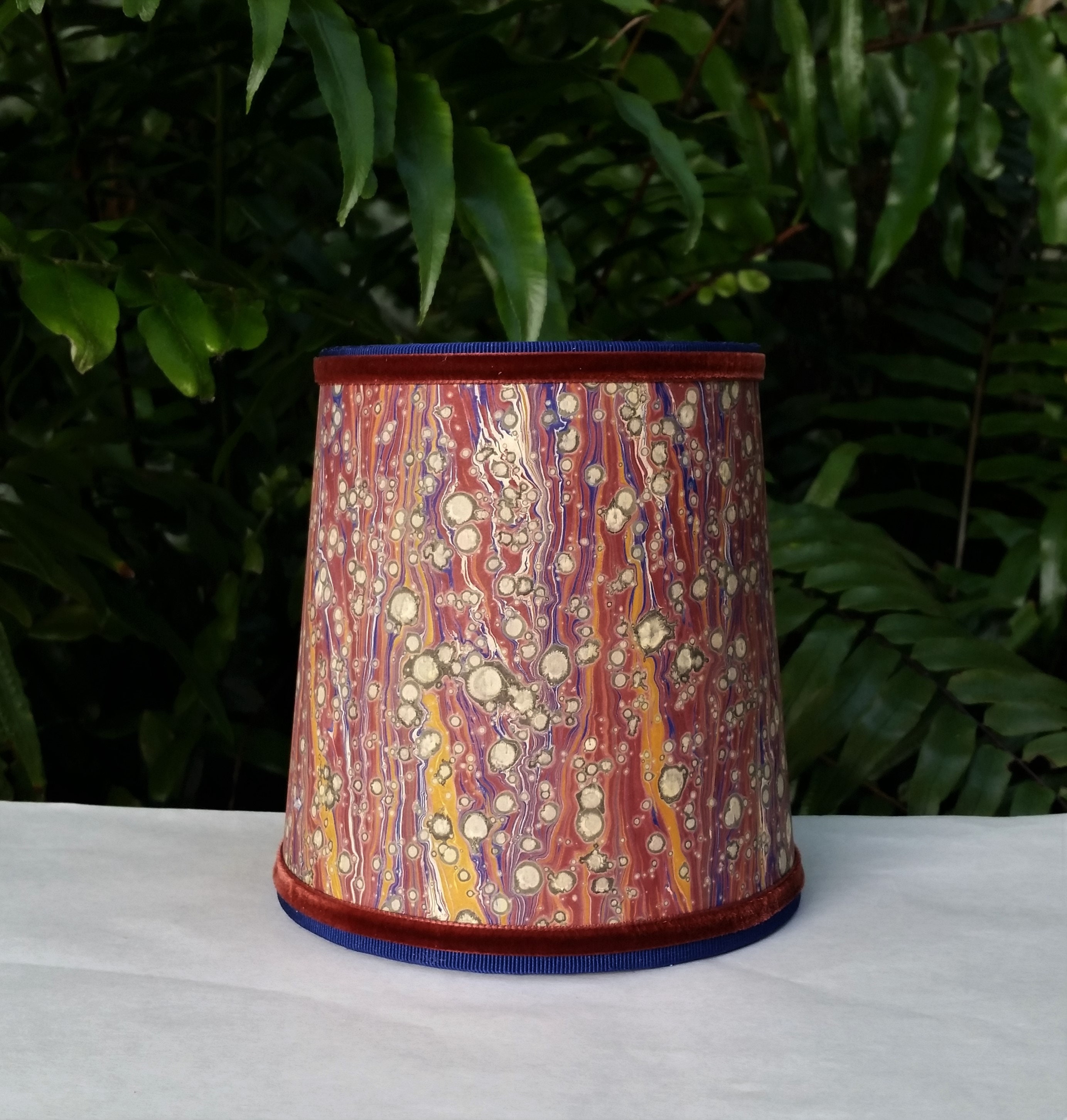 Marbleized Paper Sconce Lampshades Set of Two