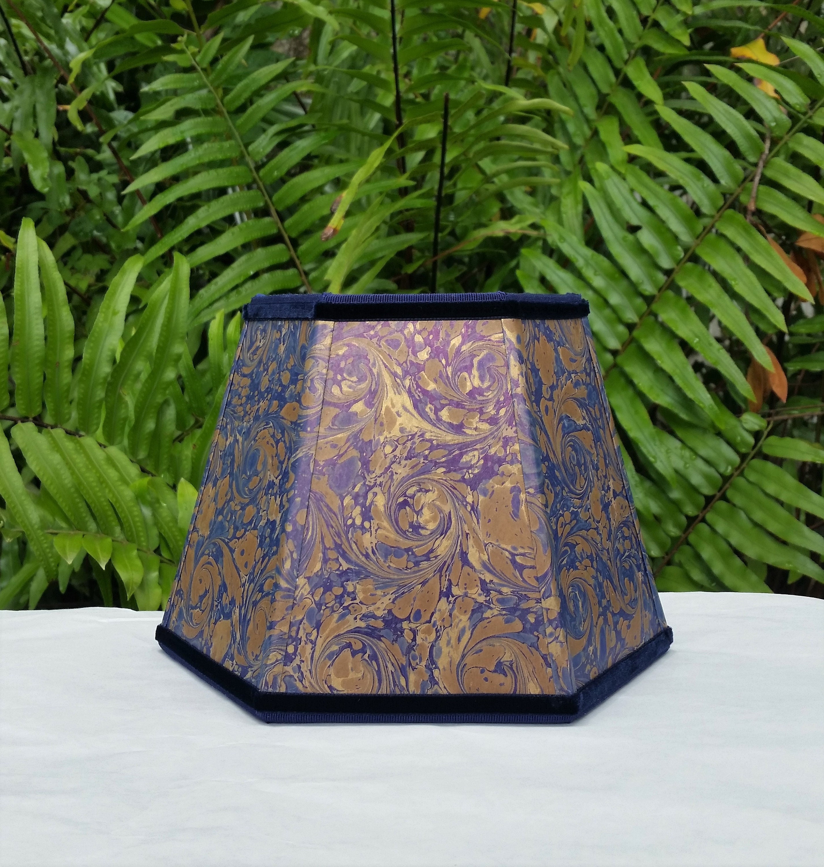 Blue gold cheap lamp shade