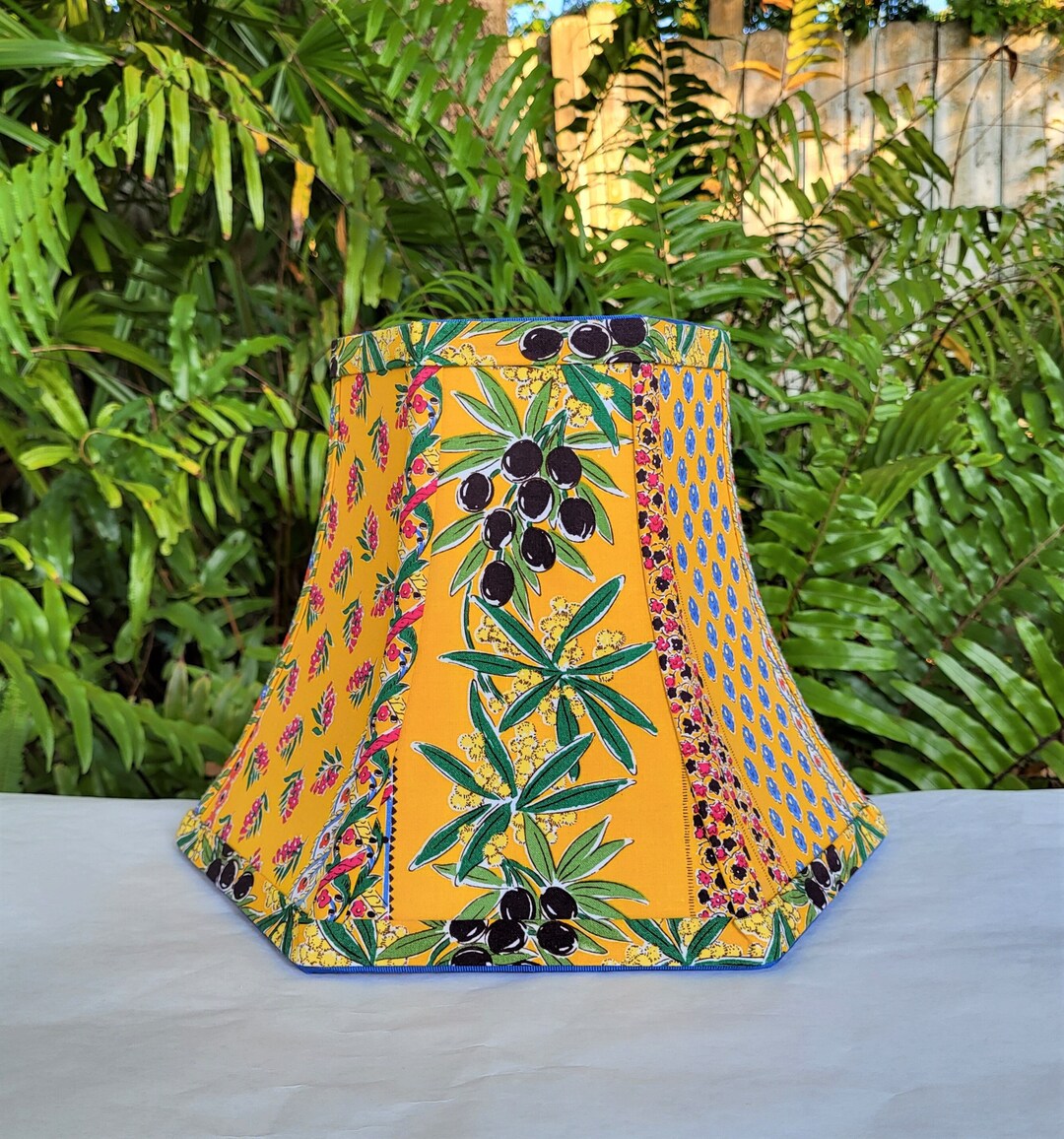 French Country Lamp Shade, Bright Yellow Bell Lampshade Etsy