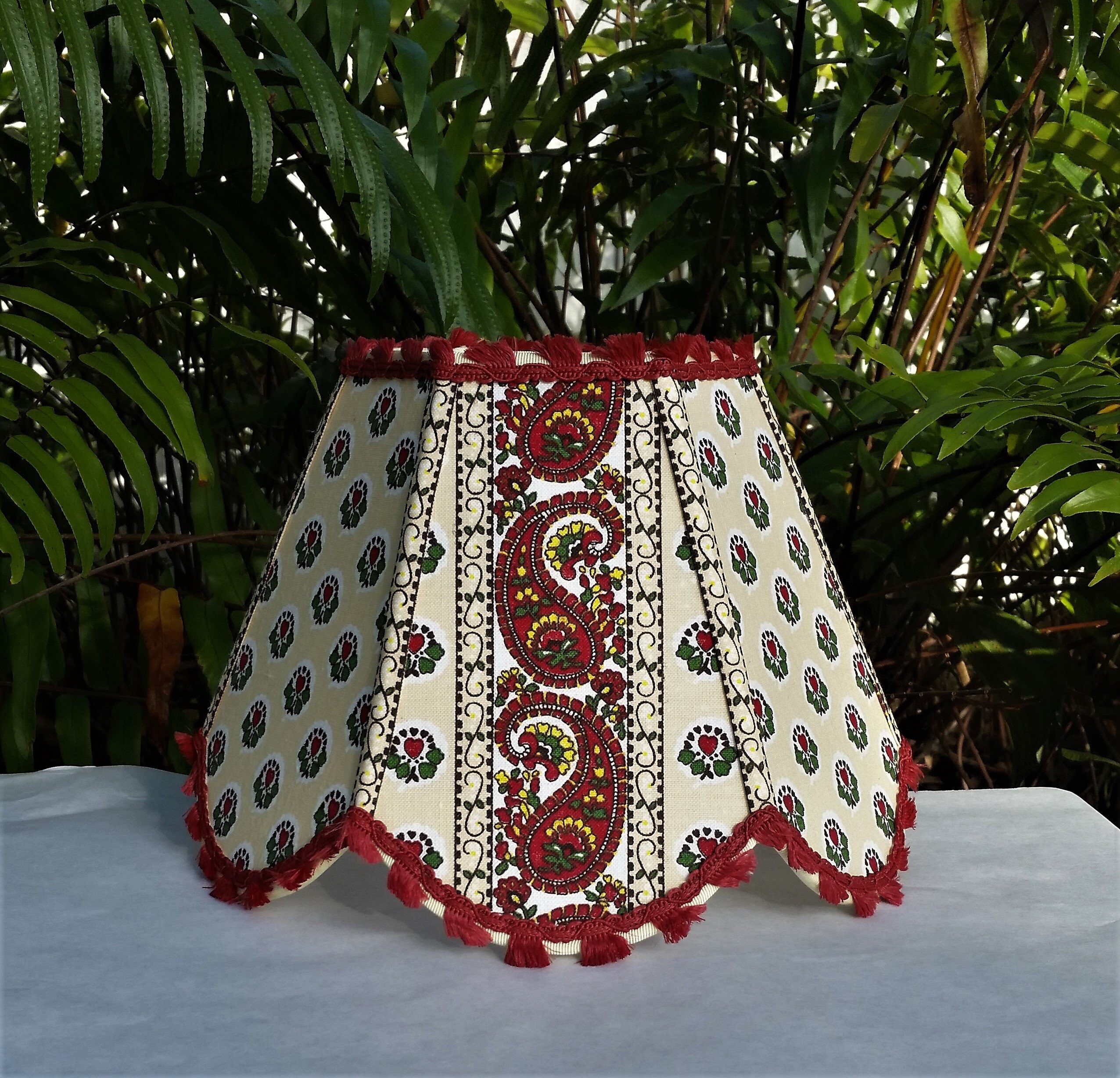 Paisley And Hearts Lampshade Ivory Clip On Lamp Shade