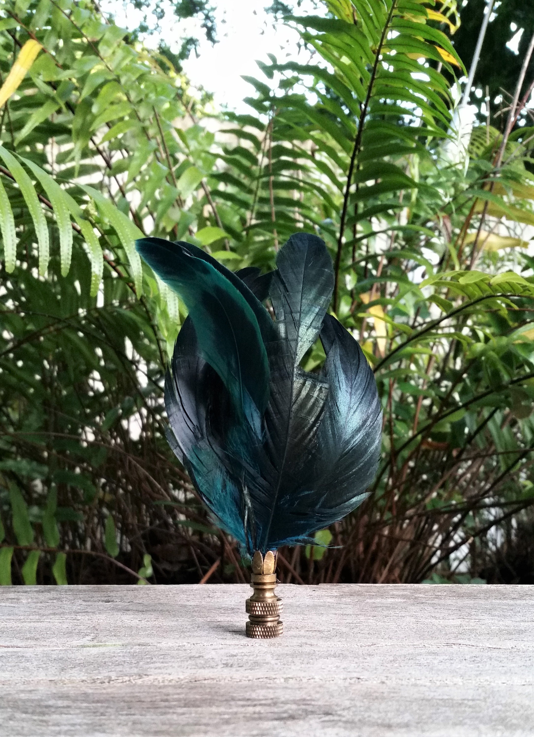 Peacock Feather Lamp Finial