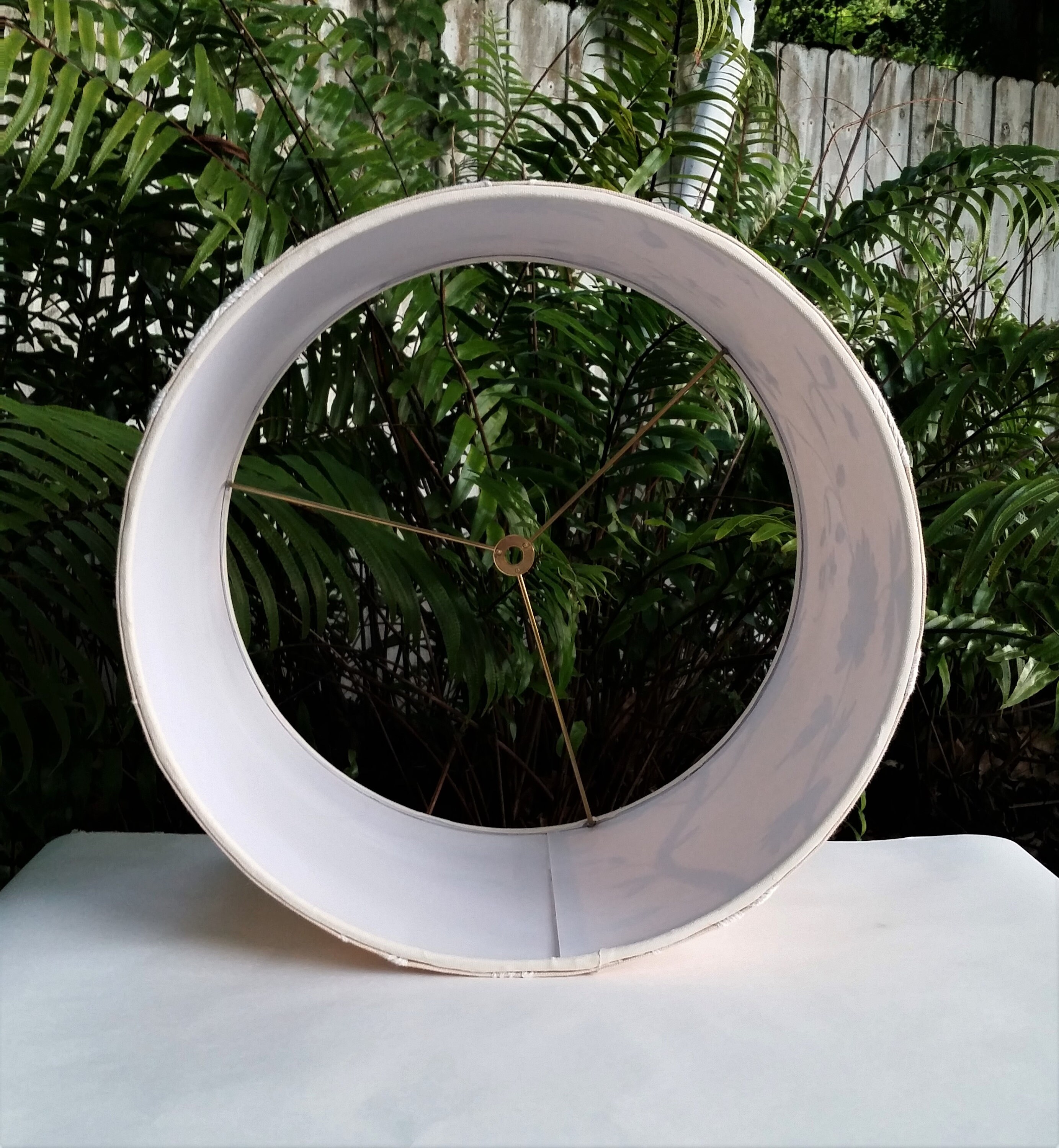 Lampshade, Drum, White Embroidery, Lamp Shade