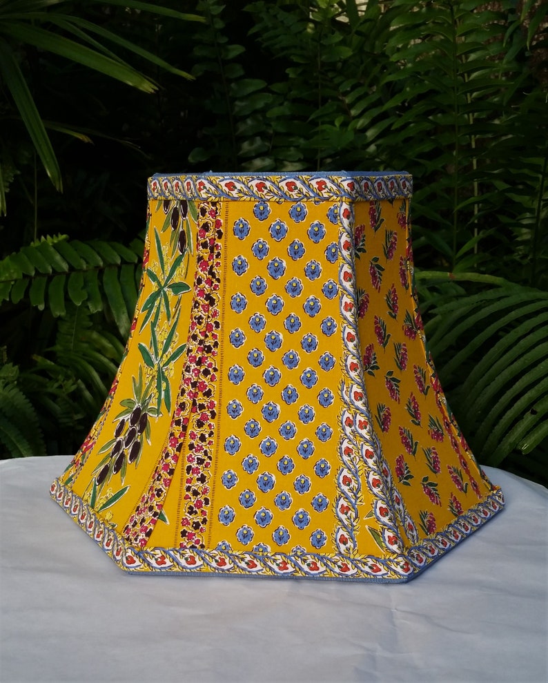 French Country Lamp Shade Bright Yellow Bell Lampshade Etsy
