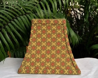 Embroidered Lamp Shade, Olive Green Lampshade