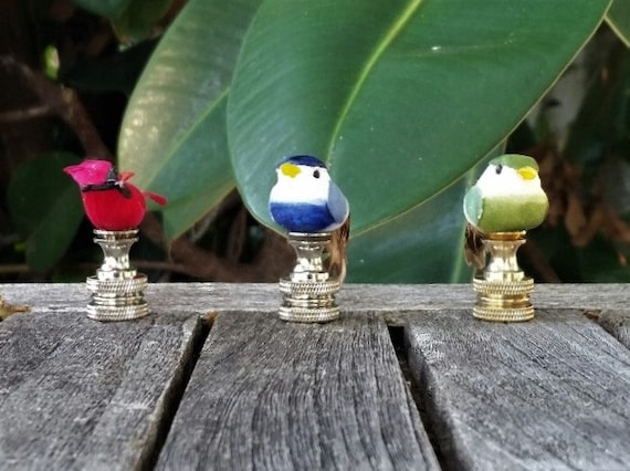 Small Bird Lamp Finial Blue Green or Red Etsy Australia