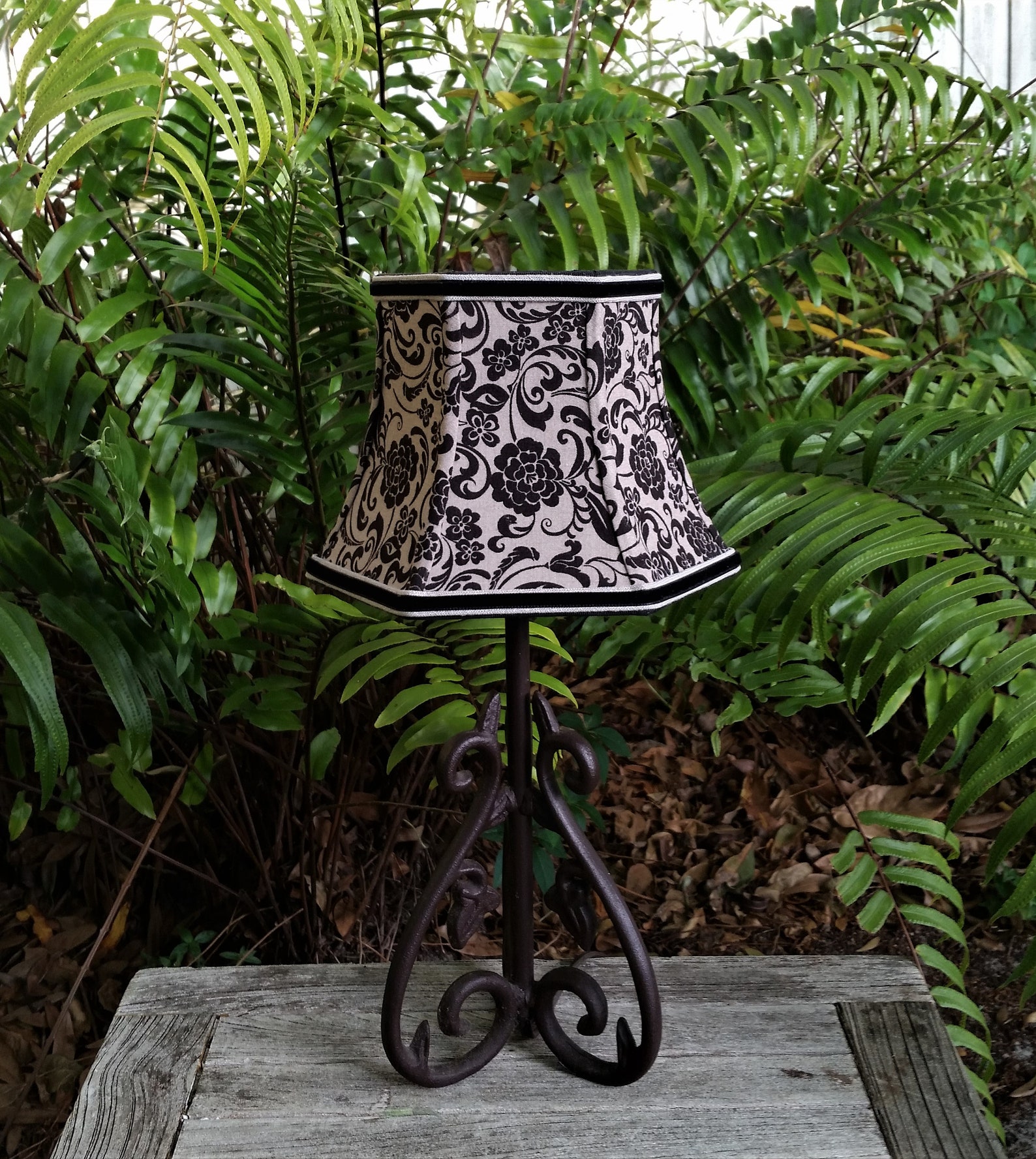 Black Damask Lampshade Clip on Lamp Shade Etsy