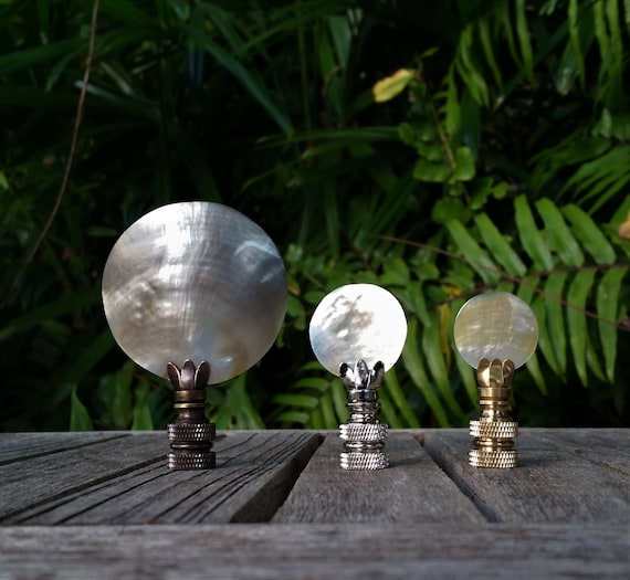 Shell Lamp Finial Black Pearl Golden Iridescent Etsy UK