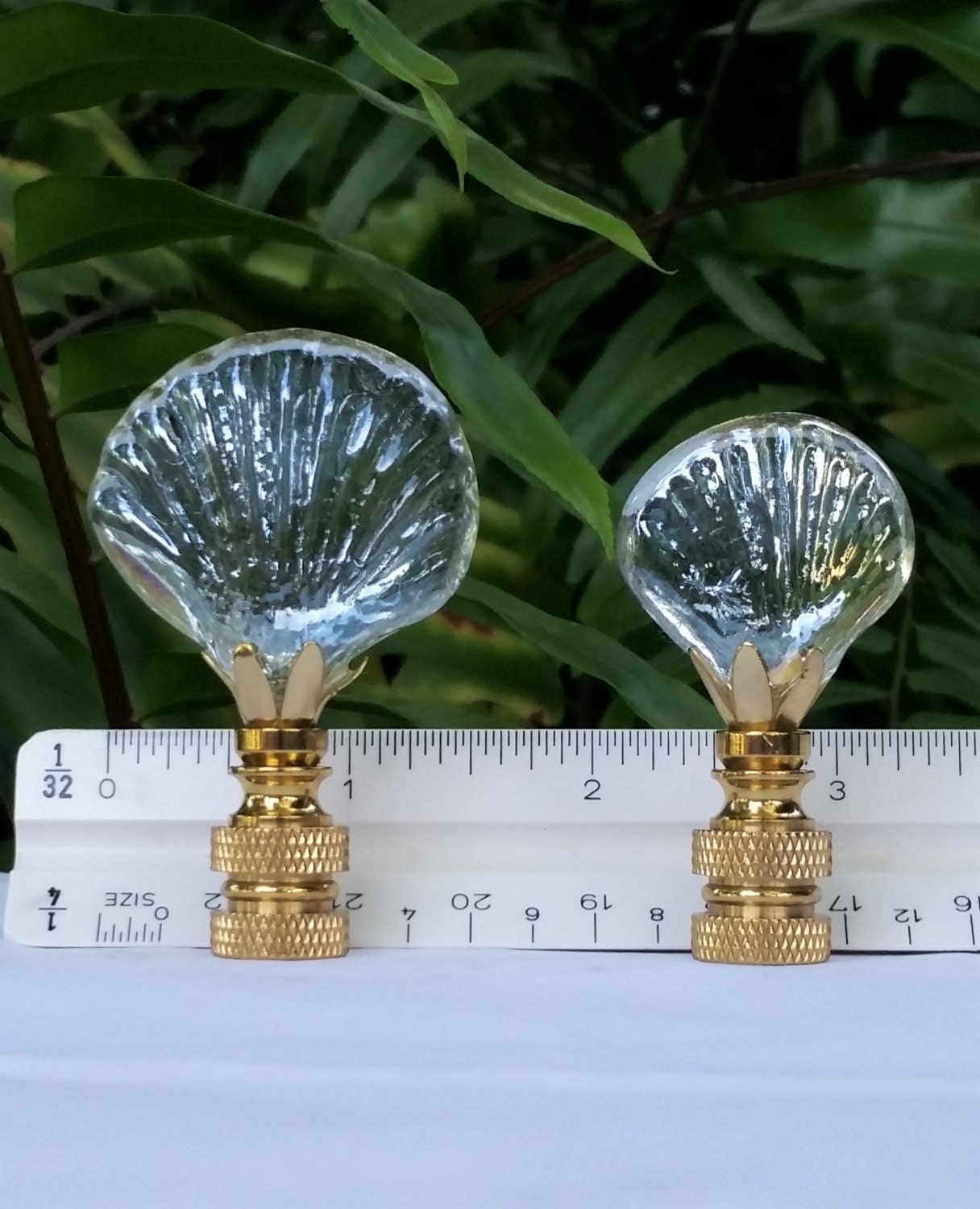 Clear Glass Seashell Lamp Finial Etsy