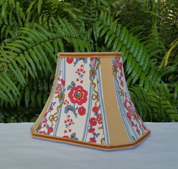 Rectangle Bell Floral Lampshade Vintage Fabric Lamp Shade Etsy