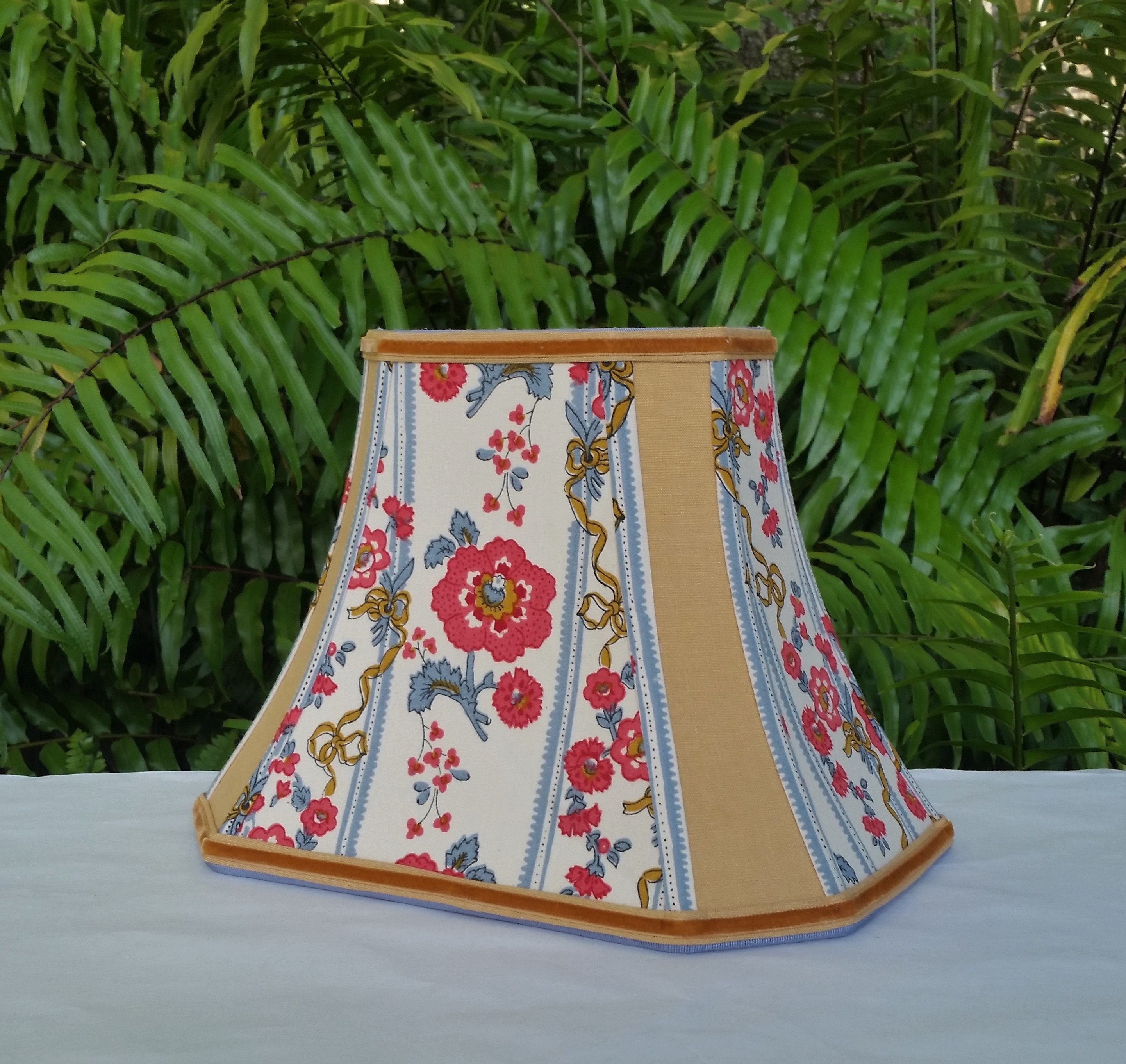 Rectangle Bell Floral Lampshade, Vintage Fabric Lamp Shade