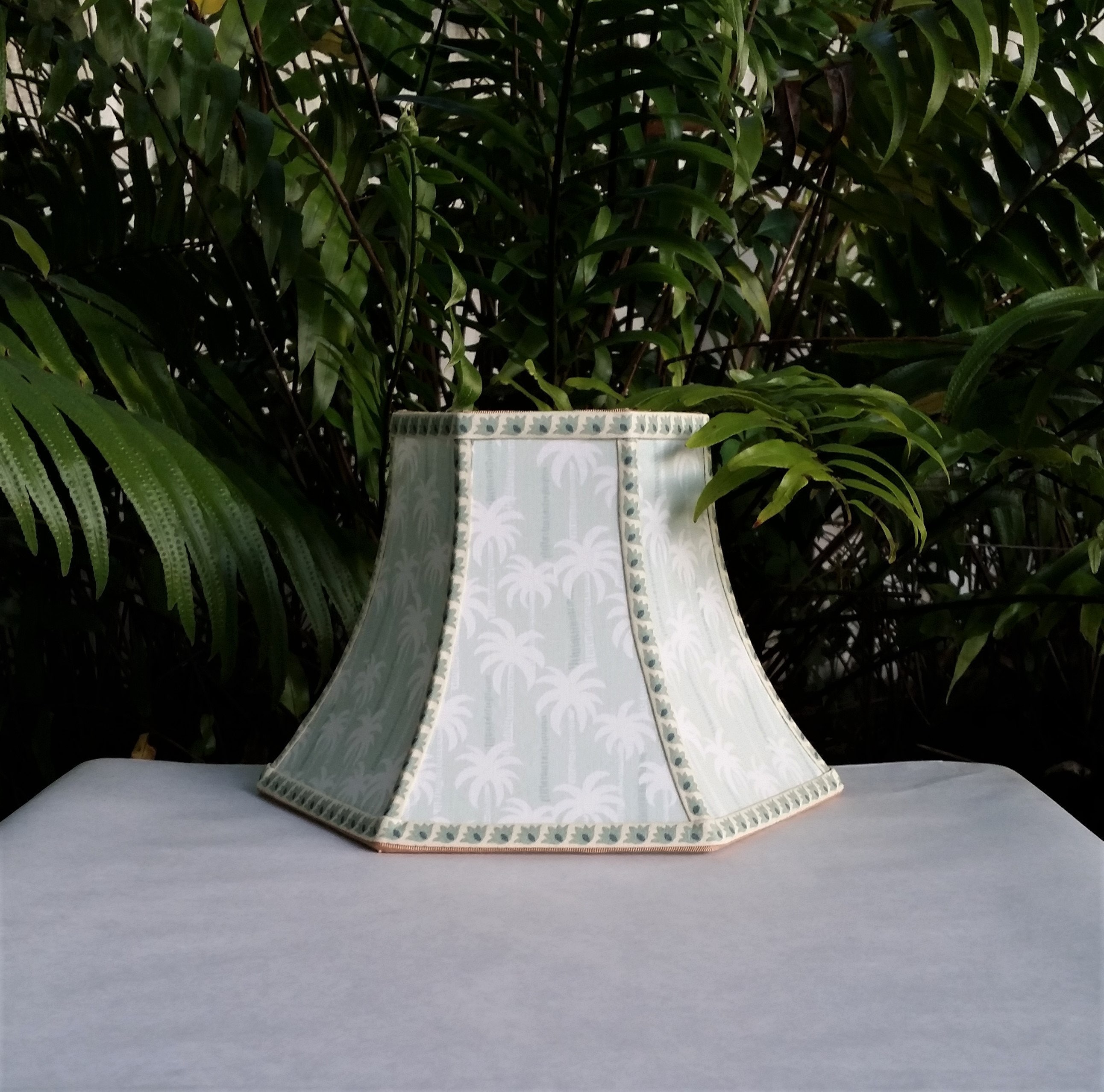 Palm Tree Lampshade, Mint Green Lamp Shade
