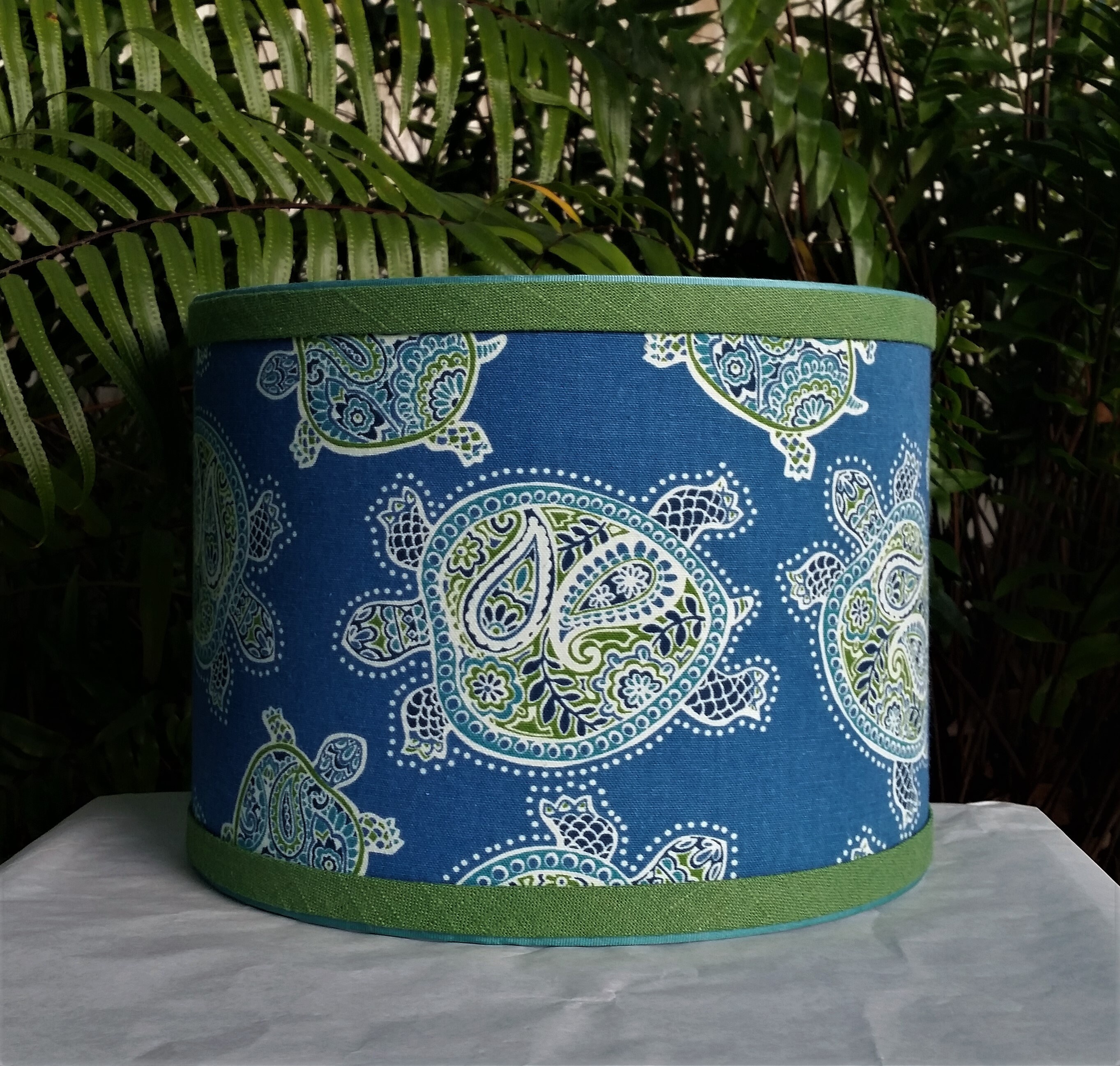 Turquoise Drum Lampshade, Tommy Bahama Lamp Shade