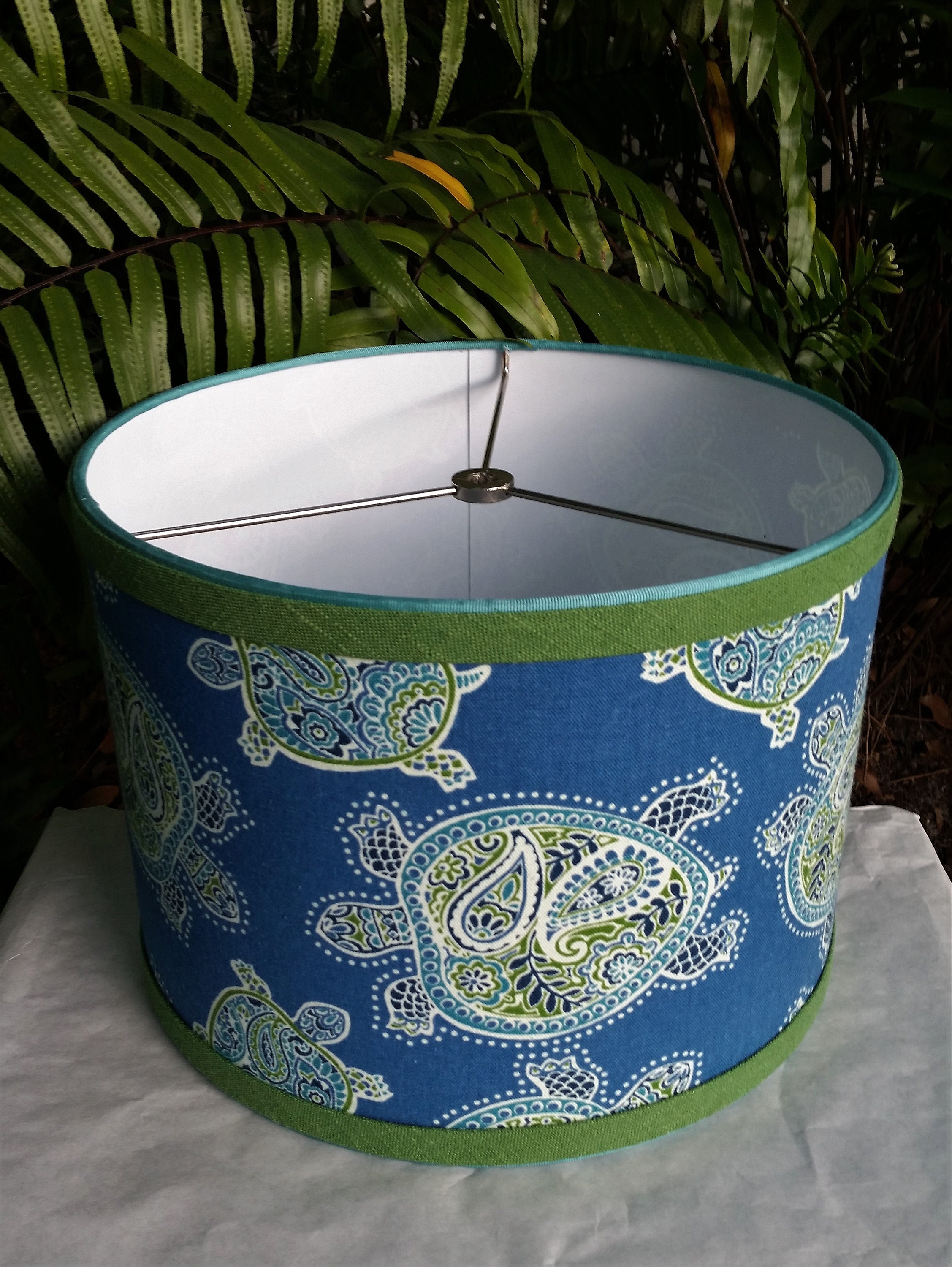Turquoise Drum Lampshade, Tommy Bahama Lamp Shade