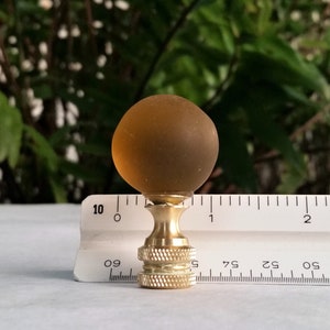 Amber Brown Lamp Finial, Shiny, Frosted, Iridescent image 6