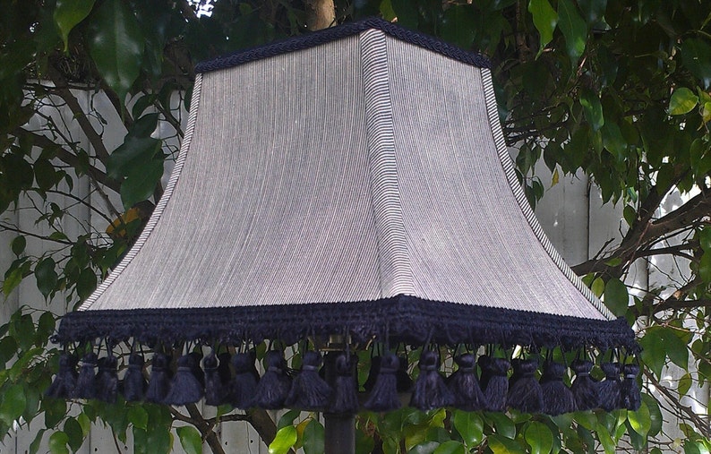 Black Rectangle Lampshade Fringe Trim Lamp Shade