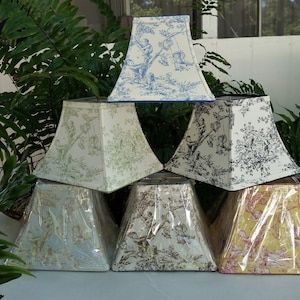 Toile Lampshade, Clip On, Various Colors