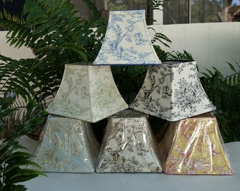 Toile Lampshade, Clip On, Various Colors