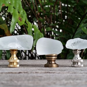 Remate de lámpara esmerilado, cristal marino blanco