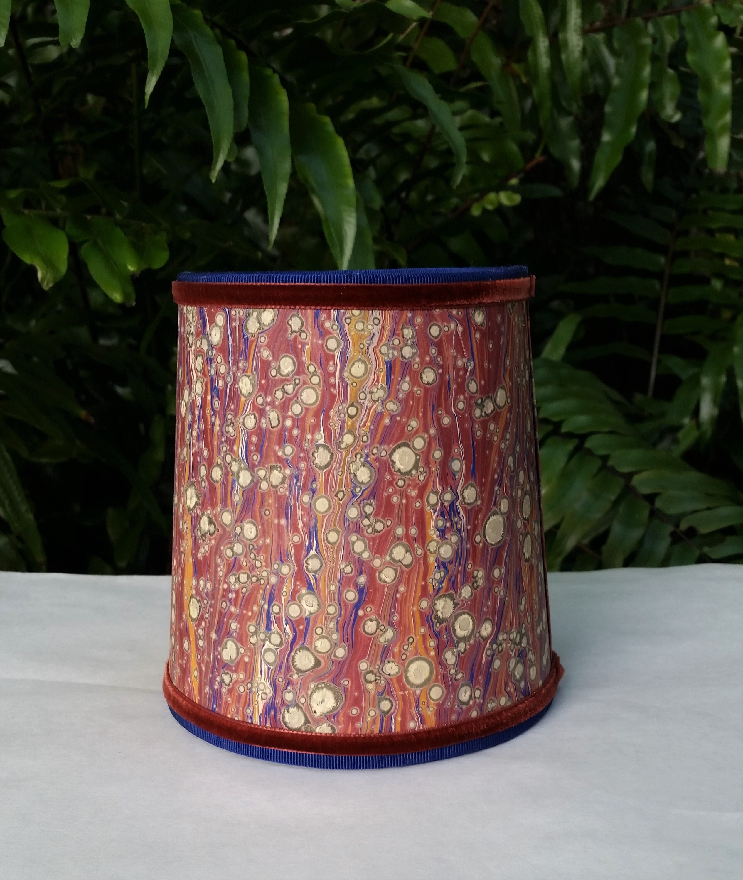 Marbleized Paper Sconce Lampshades Set of Two