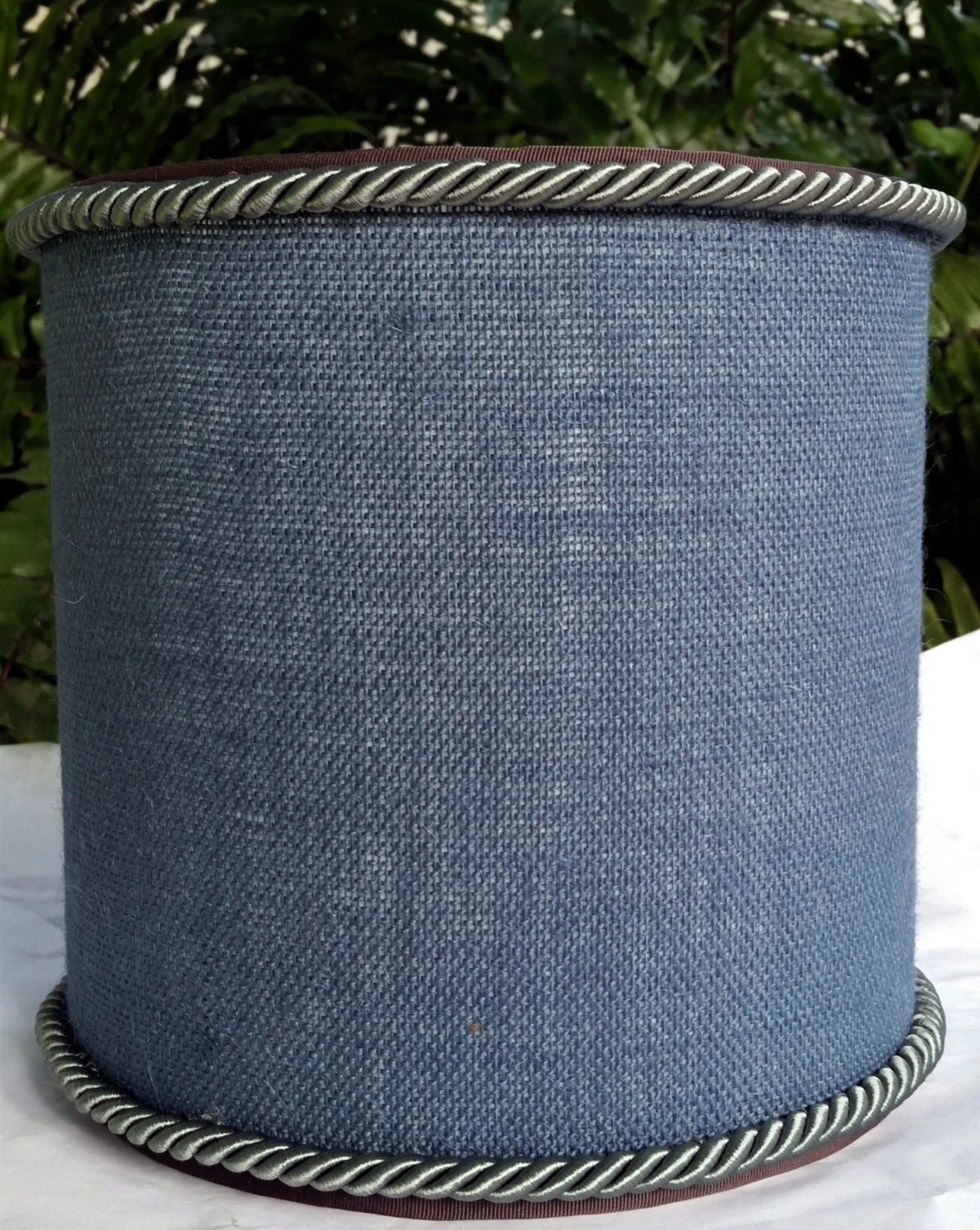 Drum Lampshade Indigo Blue Burlap Lamp Shade
