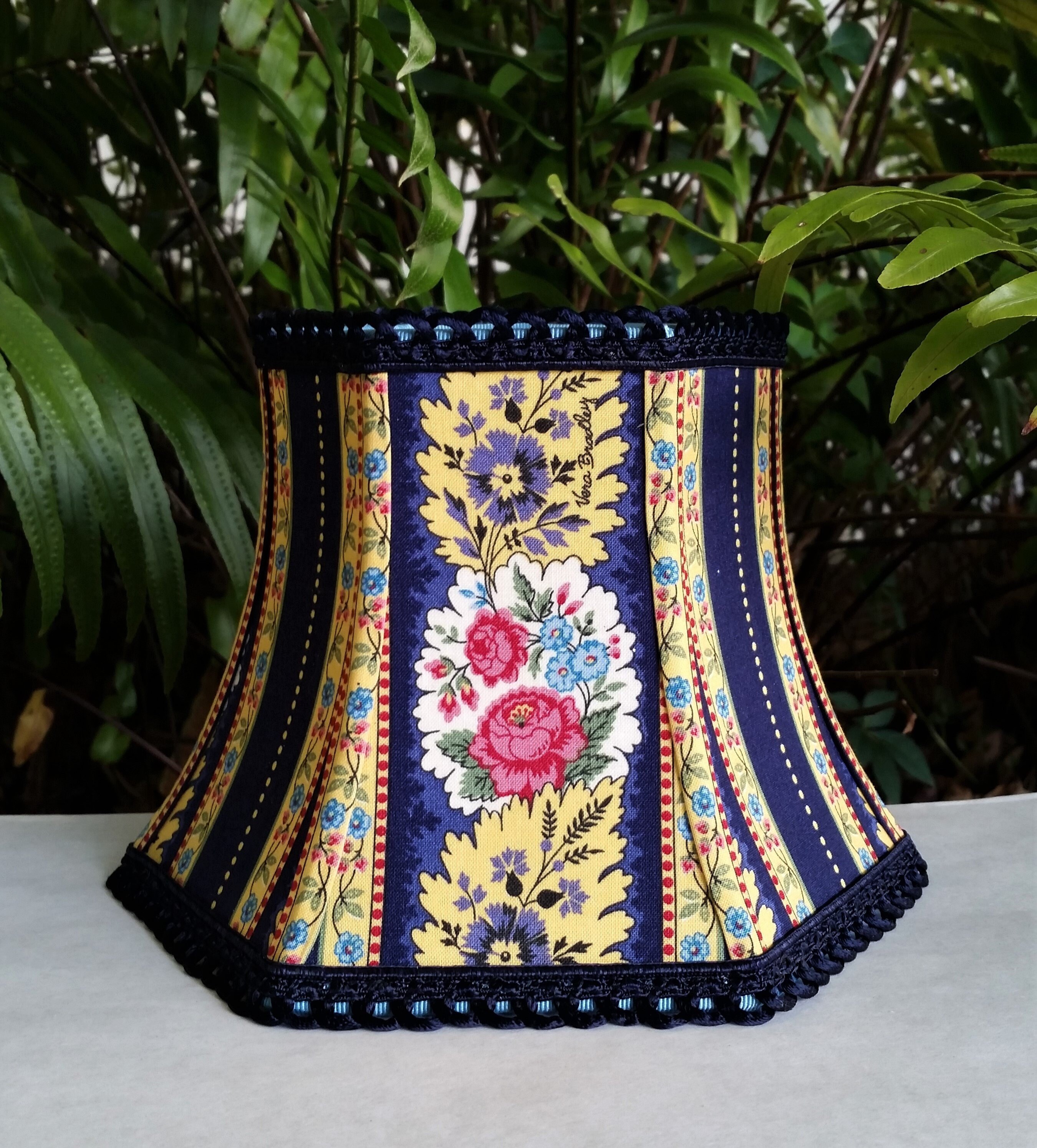 blue gold lamp shade