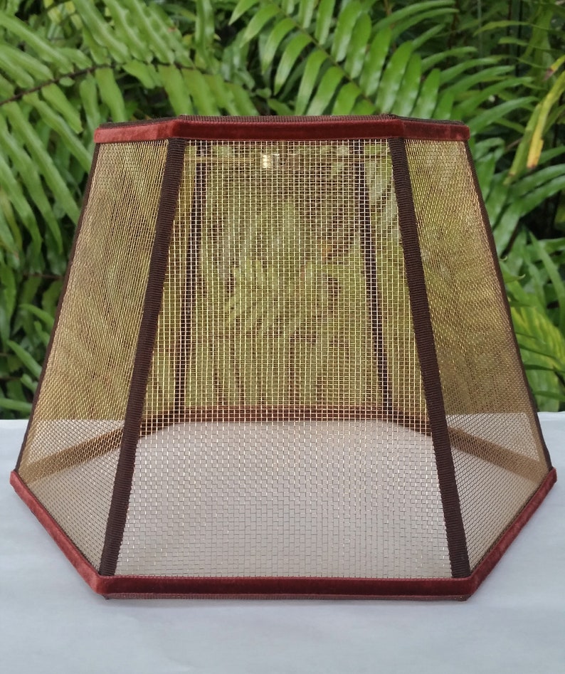 Wire Mesh Lamp Shade, Bronze Screen image 4