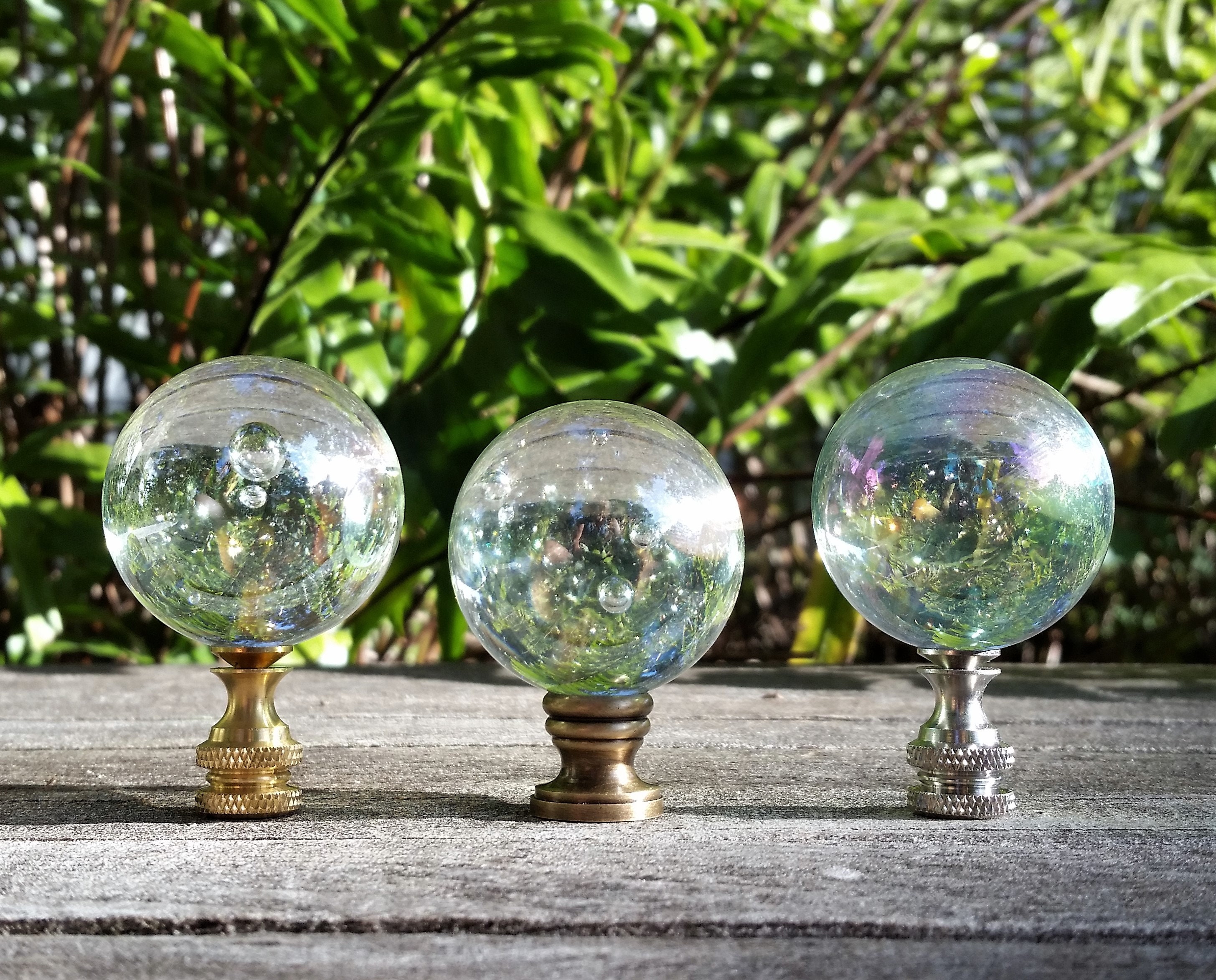 Large Iridescent Clear Lamp Finial Various Sizes