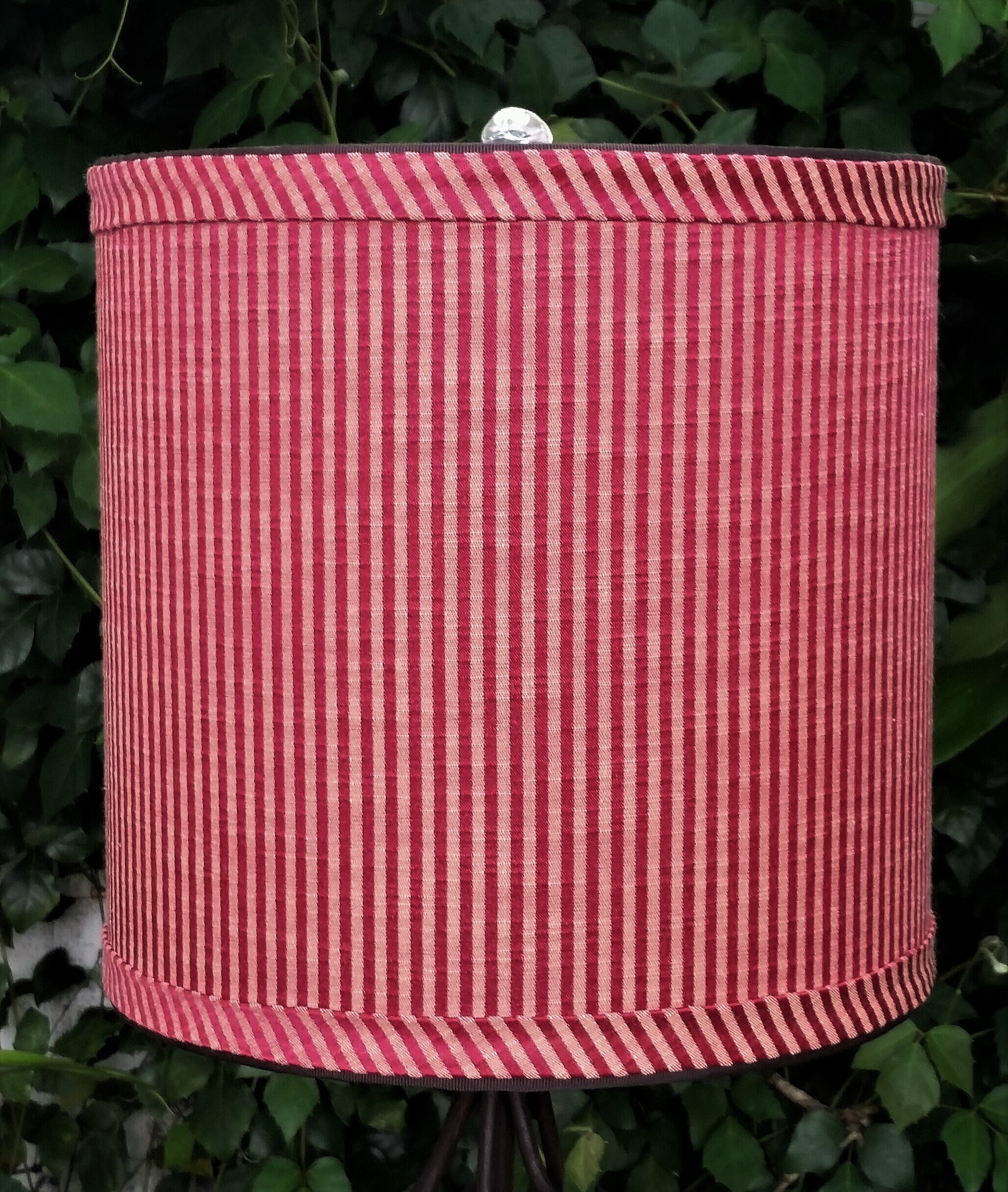 Red Drum Lampshade, Gold Stripe Lamp Shade
