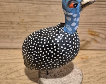 手彫りの木製ホロホロ鳥彫刻：タイの民芸品ペア - Etsy 日本
