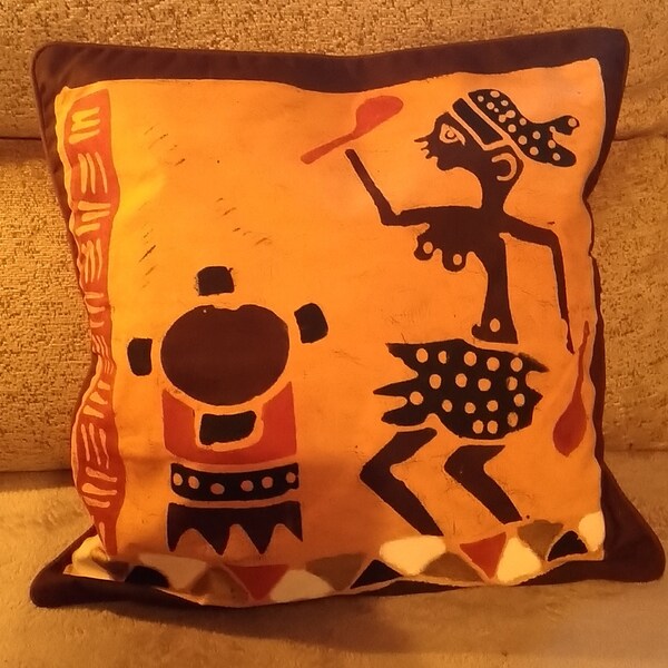 Blue - Hand Batik Print Cotton Cushion Cover 109