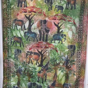 Wall hanging batik designed with elephants