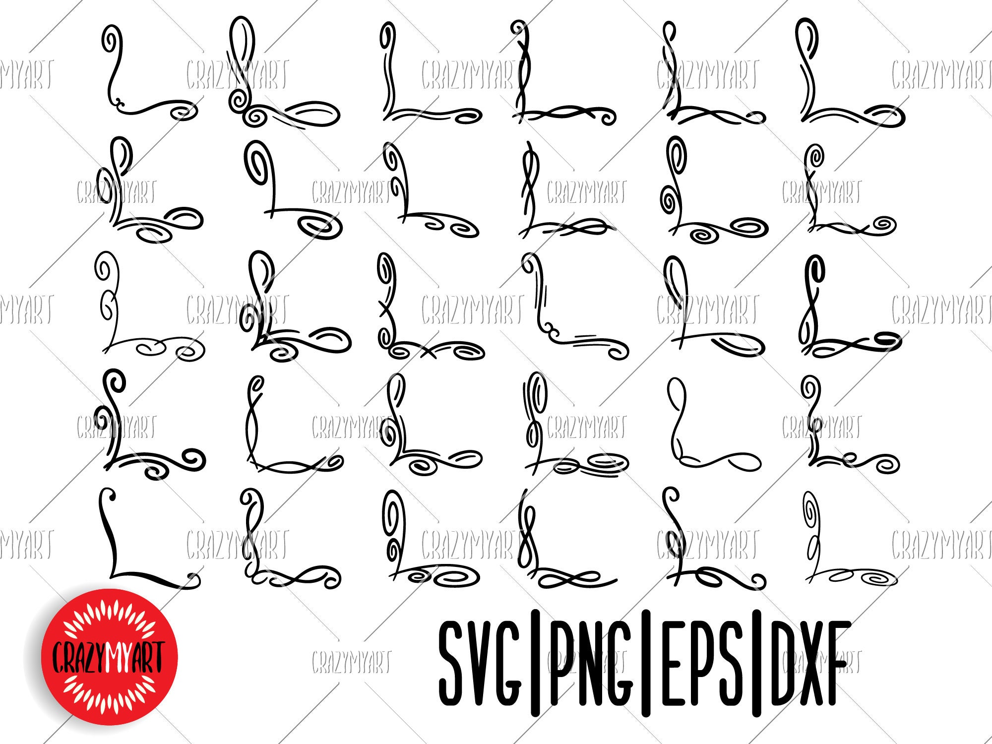 Download 30 Decorative Corners Svg Corner Ornament Svg Sorners Bundle Etsy