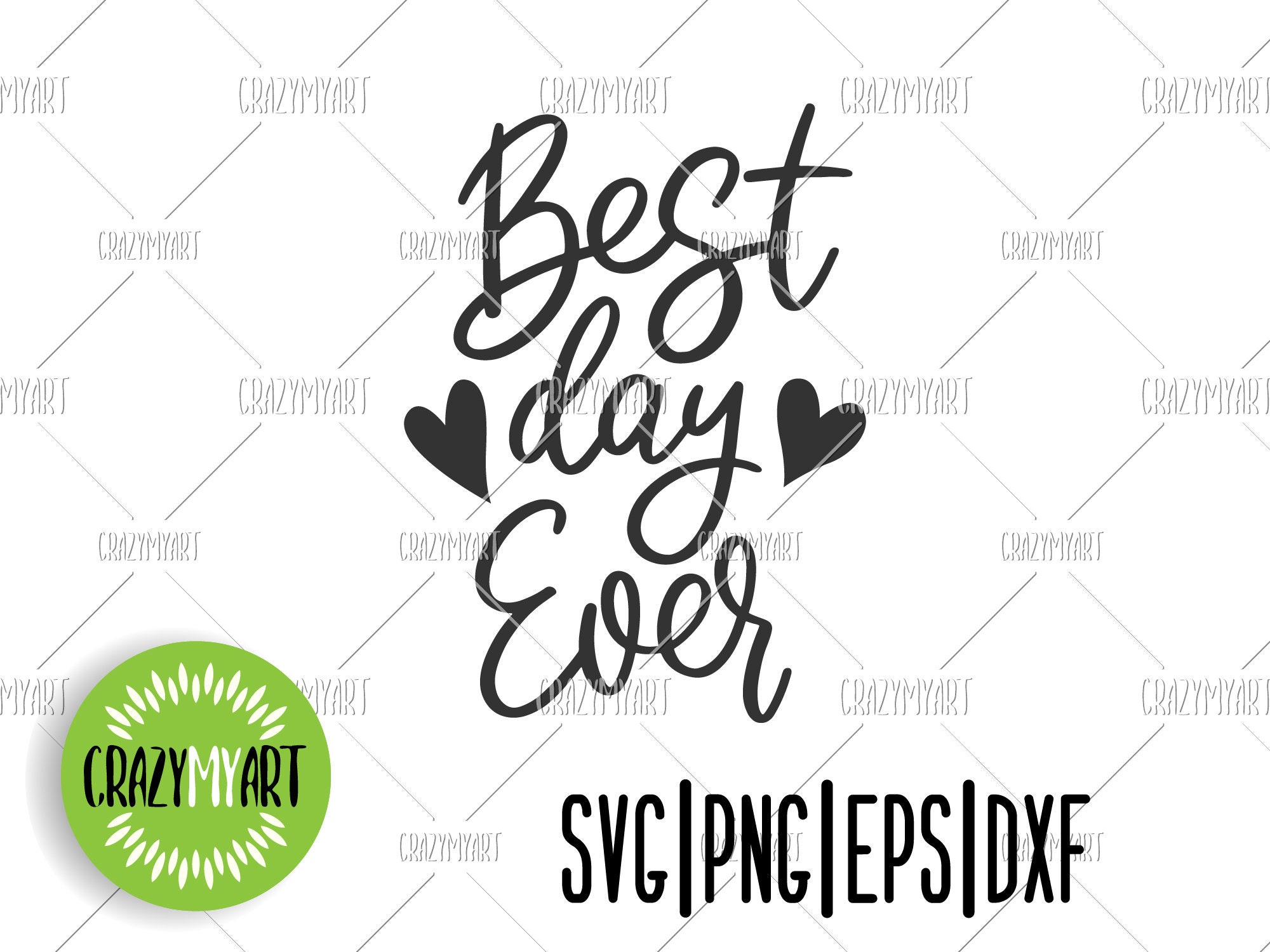 Best day ever svg Love cut file Wedding clip art Digital | Etsy