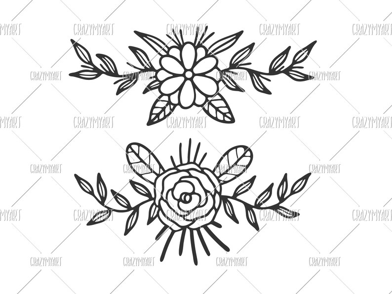 Download Floral wreaths svg Floral accent svg Flower bundle svg | Etsy