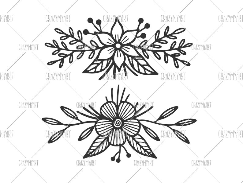 Download Floral wreaths svg Floral accent svg Flower bundle svg | Etsy