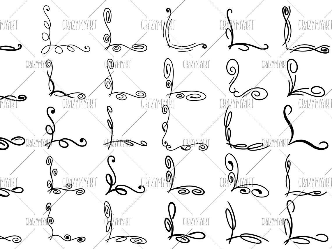 30 Decorative corners svg Corner ornament svg Сorners bundle Etsy