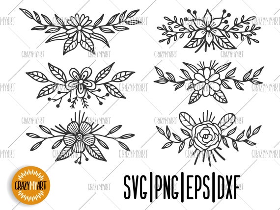 Download Floral Wreaths Svg Floral Accent Svg Flower Bundle Svg Etsy