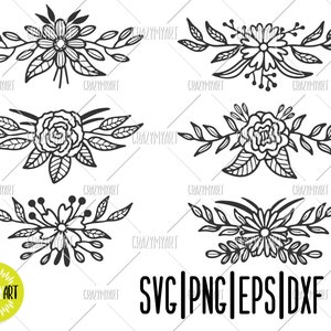 Download Floral Wreaths Svg Floral Accent Svg Flower Bundle Svg Etsy